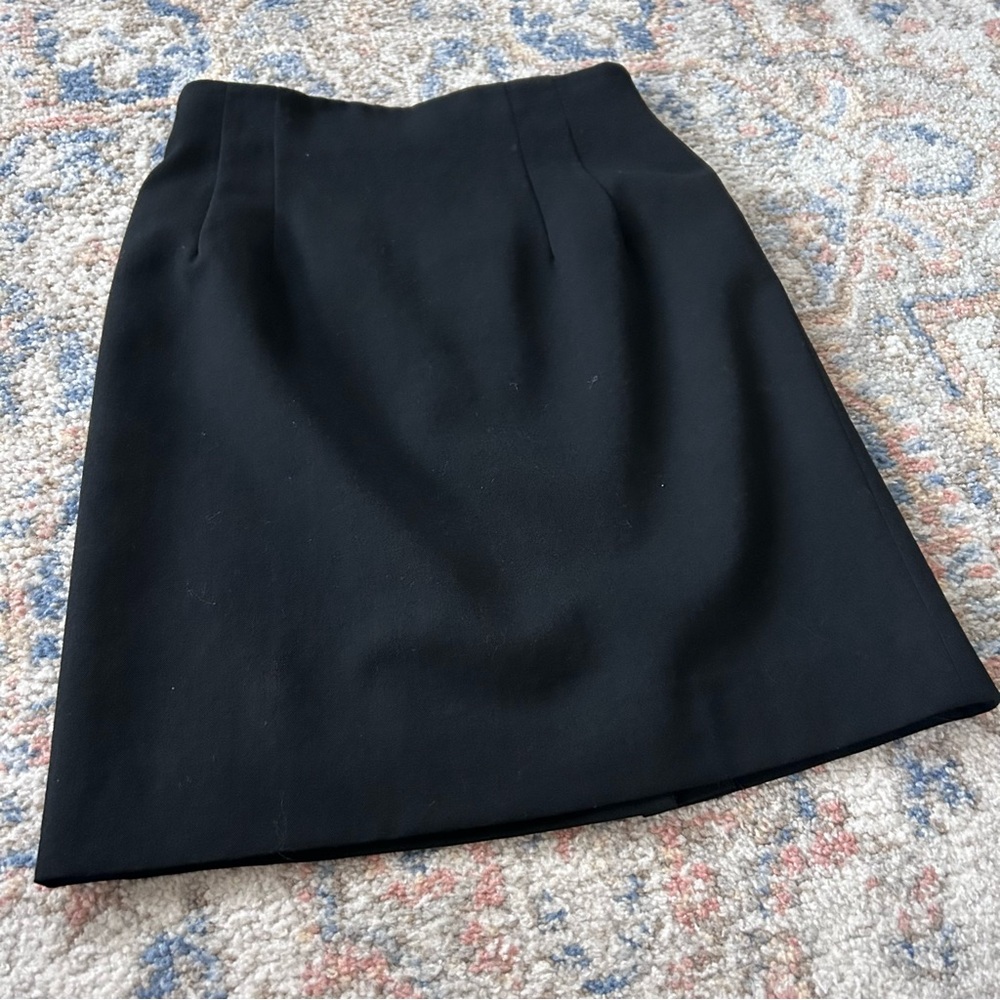 Vintage 100% Wool Made in USA Charter Club Black Pencil Skirt